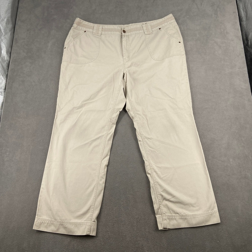 Venezia Womens Tan Khaki Cotton Straight Leg Casual Pants Size 24 Average‎